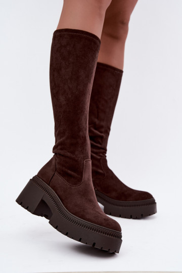 Damen kniehohe Stiefel mit Plateau Florinne 2