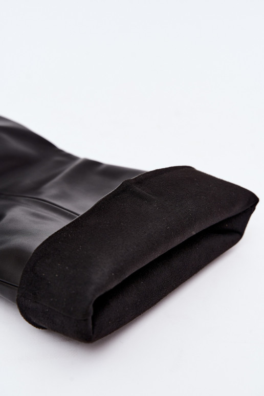 Schlüpfschäfte für Damen mit Absatz aus Kunstleder in schwarzer Farbe Favra