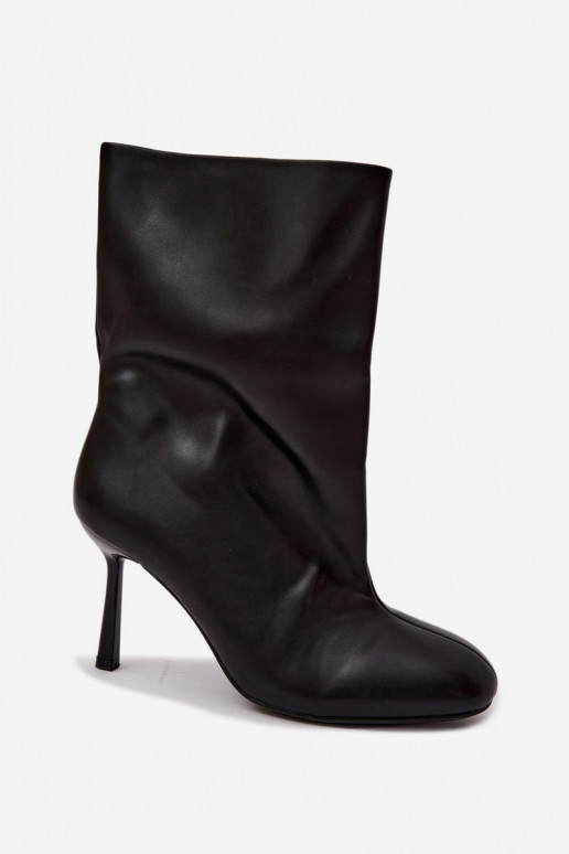 bottines à enfiler avec talons fins en couleur noire Jalisa