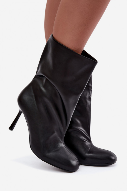 bottines à enfiler avec talons fins en couleur noire Jalisa