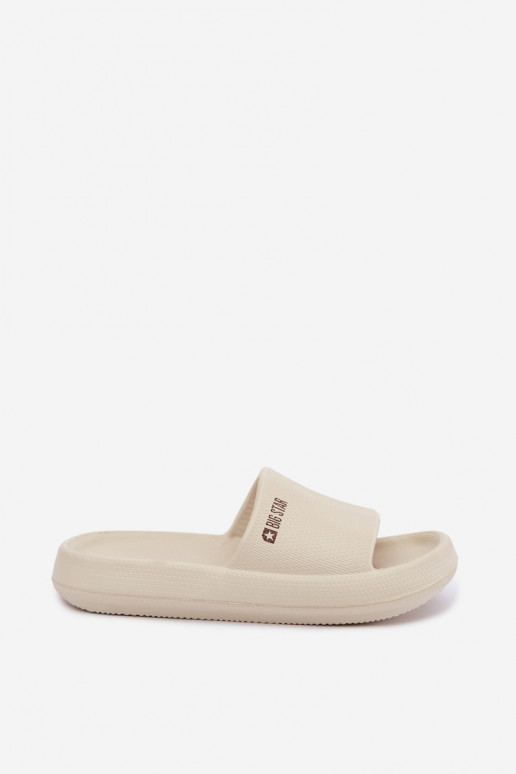 Dames lichte slippers Big Star UU274087 in zandkleur