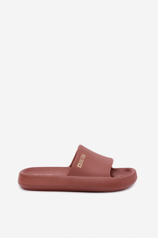 Damen leichte Hausschuhe Big Star UU274088 in brauner Farbe