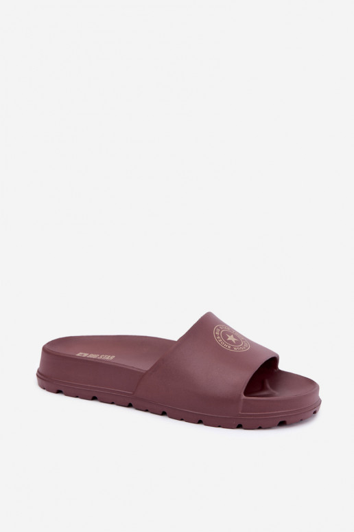 Dames lichte slippers Big Star UU274075 in bruine kleur