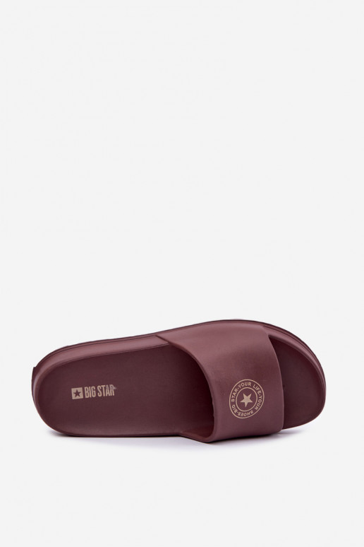 Dames lichte slippers Big Star UU274075 in bruine kleur