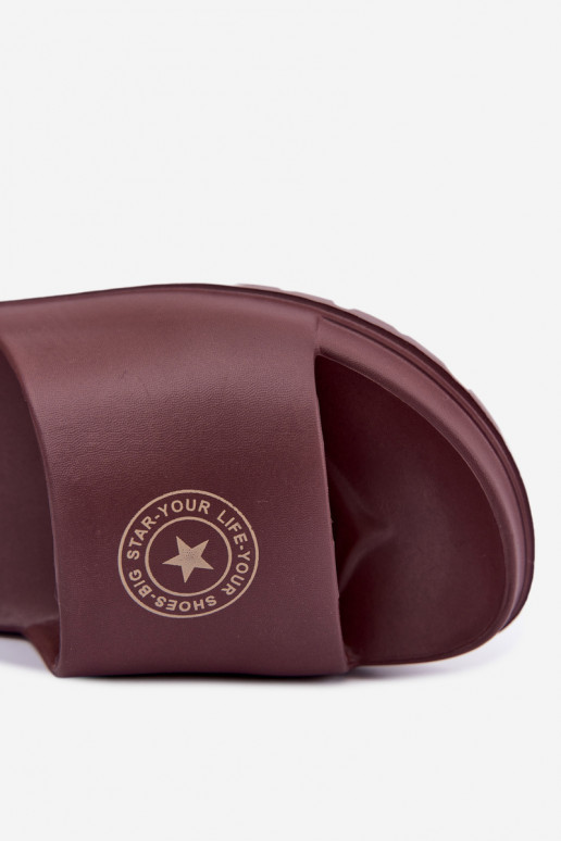Dames lichte slippers Big Star UU274075 in bruine kleur
