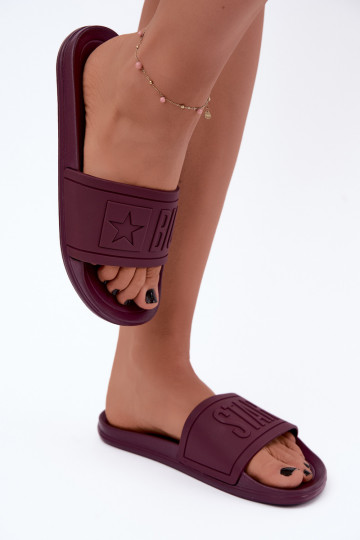 Dames slippers Big Star UU274070 in bordeaux kleur 2
