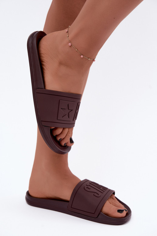 Dames slippers Big Star UU274072 in chocolade kleur
