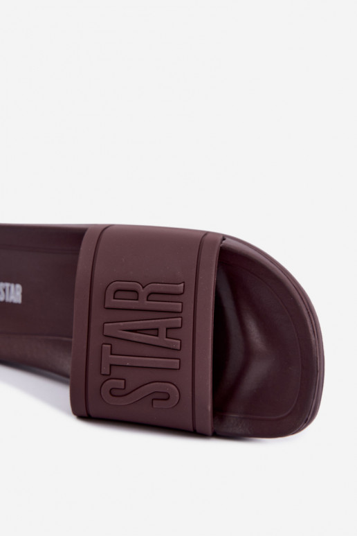 Dames slippers Big Star UU274072 in chocolade kleur
