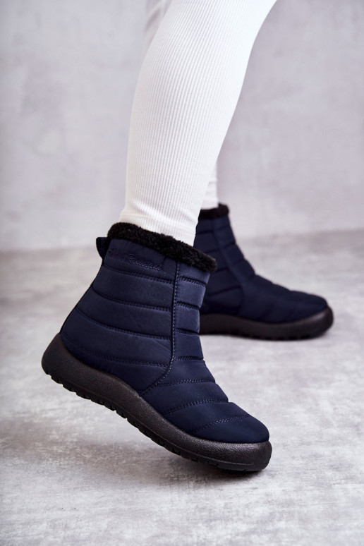 Wärmende Damen-Schneestiefel in Dunkelblau Mezyss