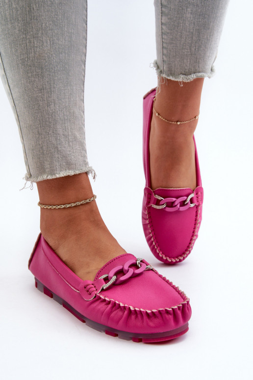 Leder Damen Mokassins mit Ornamenten S.Barski LR339 rosa