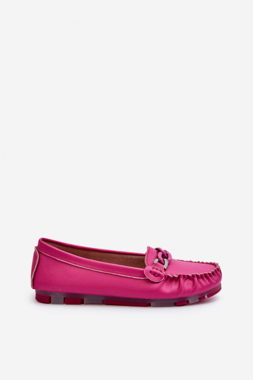 Leren dames loafers met ornamenten S.Barski LR339 roze