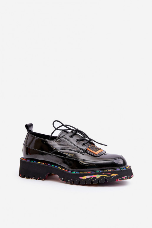 Chaussures vernies pour femmes avec lacets Artiker 55C0499 noires