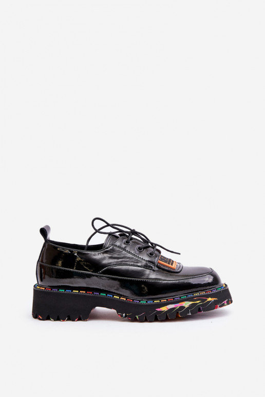 Chaussures vernies pour femmes avec lacets Artiker 55C0499 noires