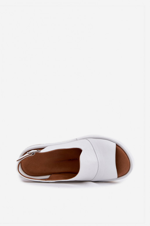 Leder Damen Sandalen auf Plattform Artiker 56C0918 weiß