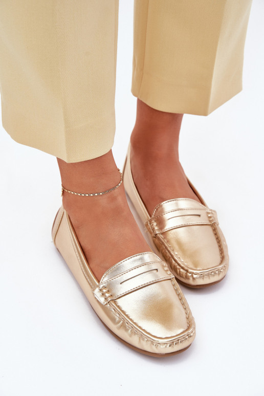 Loafers voor dames van kunstleer goud Lenvie