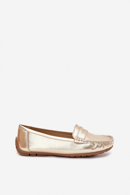 Loafers voor dames van kunstleer goud Lenvie