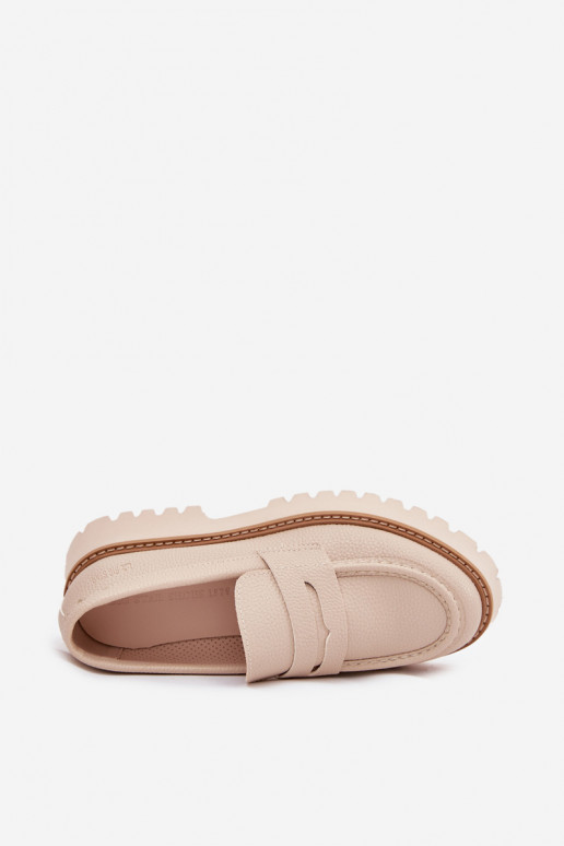 Dames loafers op platform en platte schoenen Big Star NN274050 beige