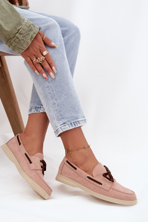 Mocassins pour femmes avec détails élégants Calivra rose clair