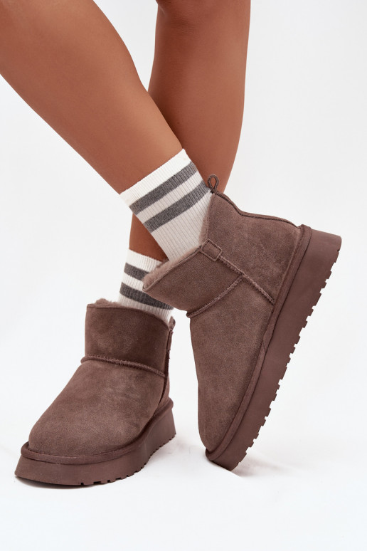 Wildleder isolierte Schneestiefel mit Fell innen Vinceza 97961 braun