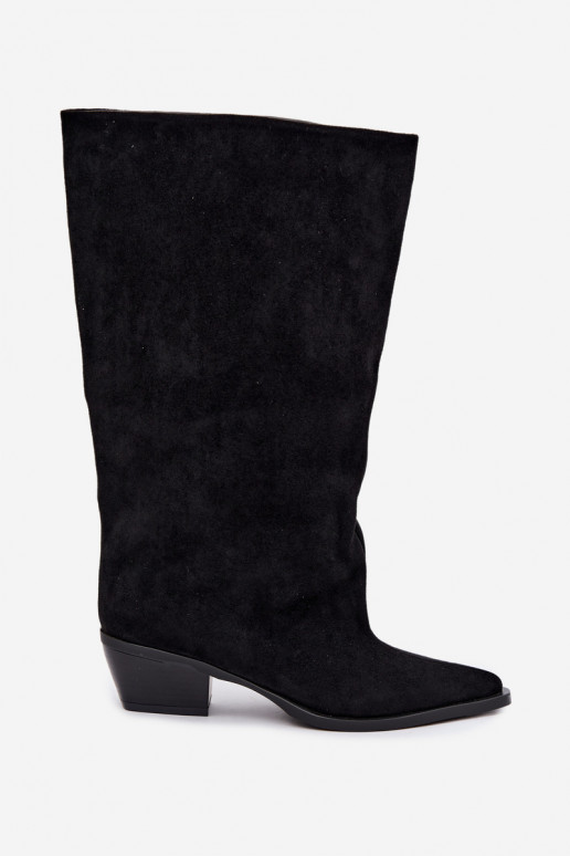 bottes montantes à enfiler avec talons en daim synthétique noir Casella