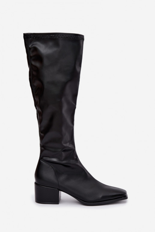 dames hoge laarzen met veterschaft op lage hak van faux suede karamelkleurig Gisellea