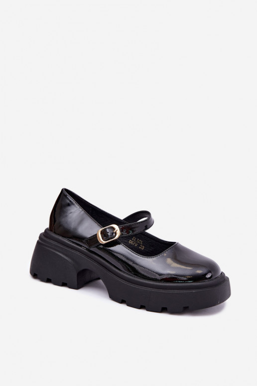 bottes vernies à talons épais noires Loxie