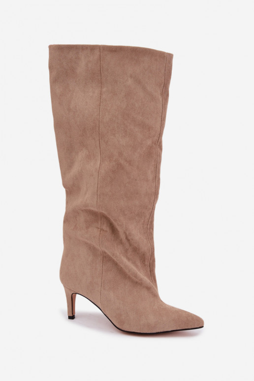 bottes hautes pour femmes à enfiler avec talons en sable Favra
