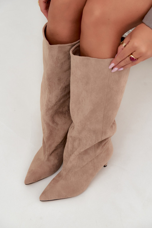 bottes hautes pour femmes à enfiler avec talons en sable Favra