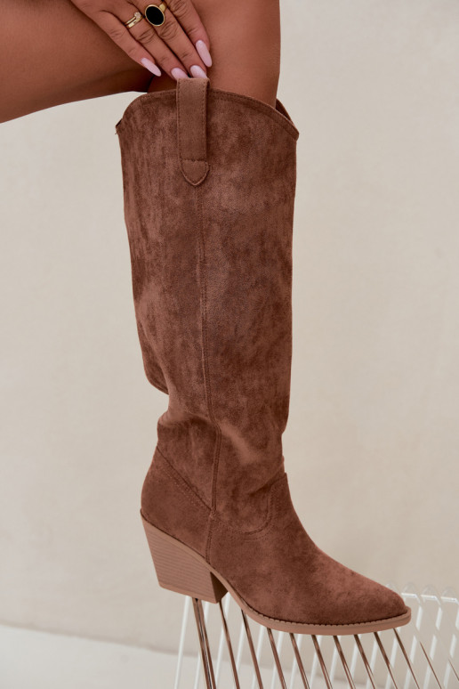 bottes hautes slouchy à enfiler en brun Sylvie