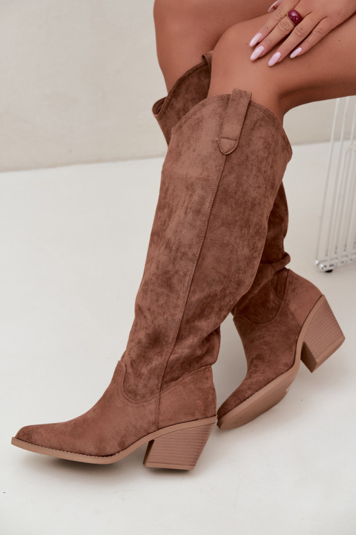 bottes hautes slouchy à enfiler en brun Sylvie
