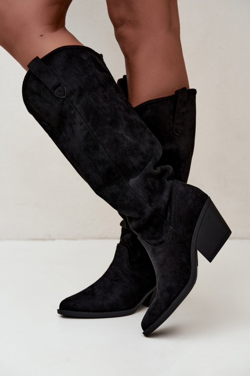 bottes hautes slouchy à enfiler en noir Sylvie