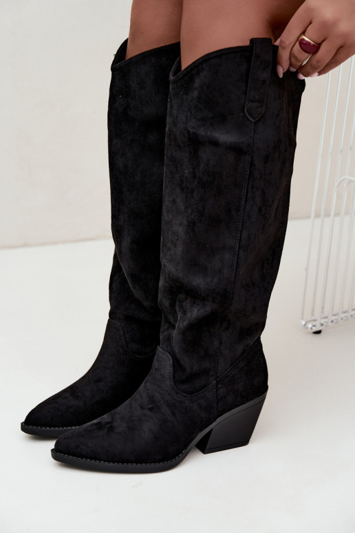 bottes hautes slouchy à enfiler en noir Sylvie