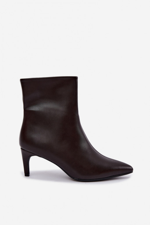dames enkellaarsjes met hakken van faux leather in CzekoladoĮe Celisse