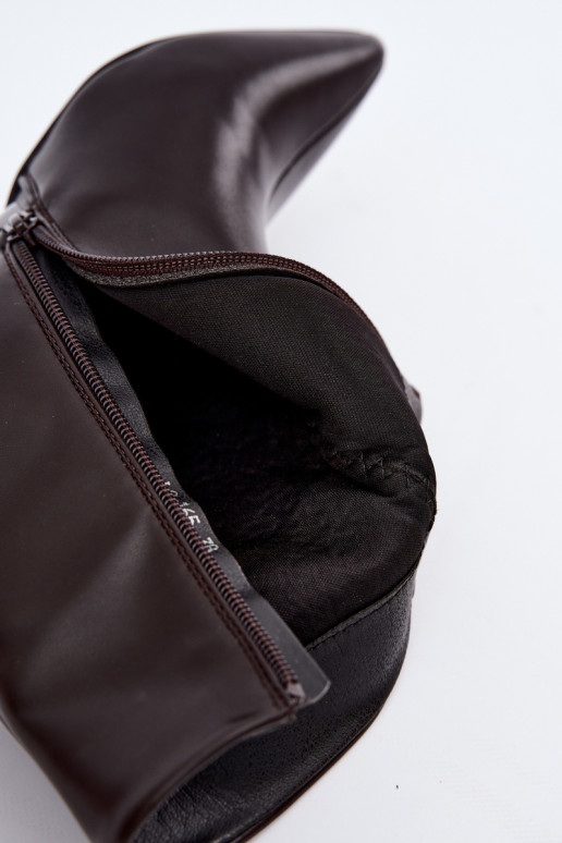 dames enkellaarsjes met hakken van faux leather in CzekoladoĮe Celisse