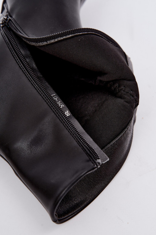 Dames enkellaarsjes met hakken in zwarte faux leather Celisse