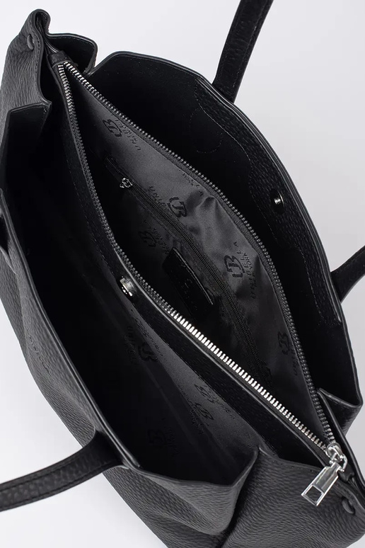 Sac à main noir en simili cuir