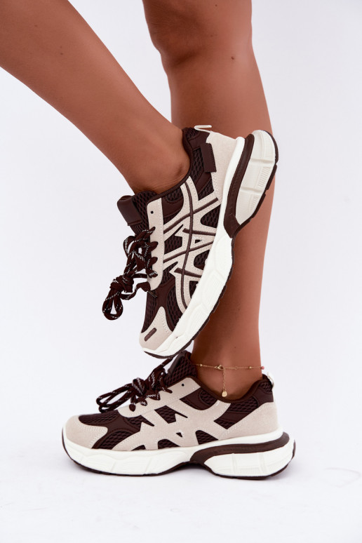 dames sportschoenen in bruin-beige Nerla
