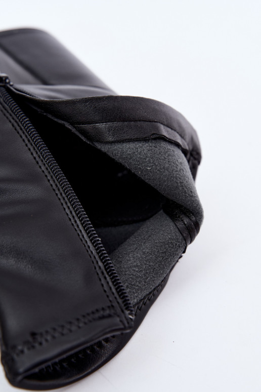 Dames enkellaarsjes van faux leather met hakken in zwarte kleur Karvella