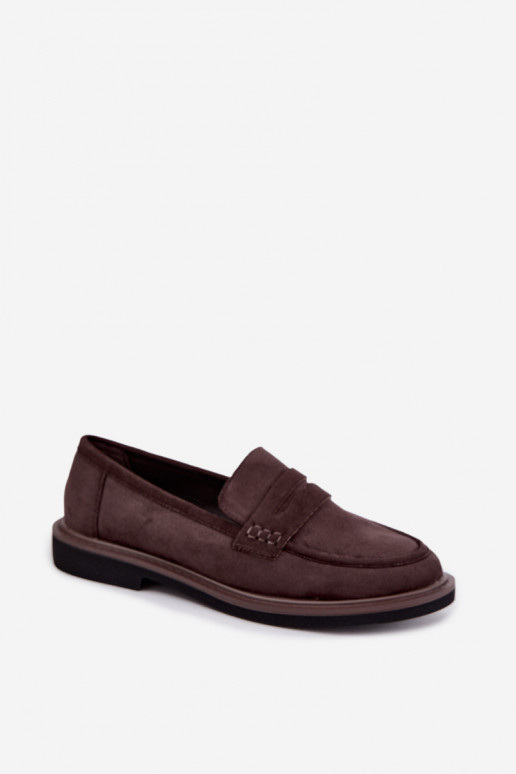 Dames mocassins van suede in chocolade kleur Vinceza 62335