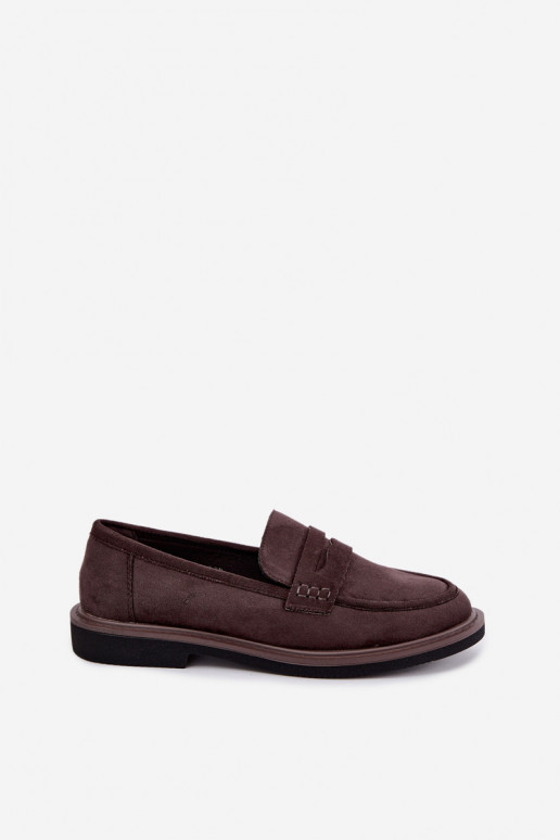 Dames mocassins van suede in chocolade kleur Vinceza 62335