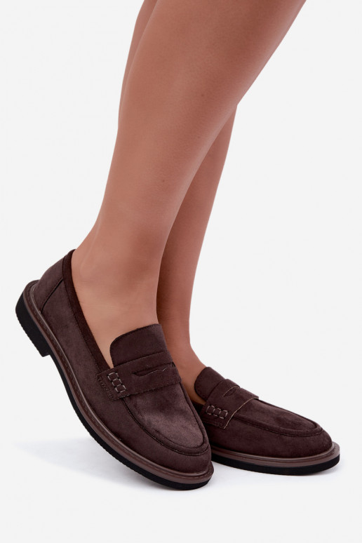 Mocassins pour femmes en daim couleur chocolat Vinceza 62335