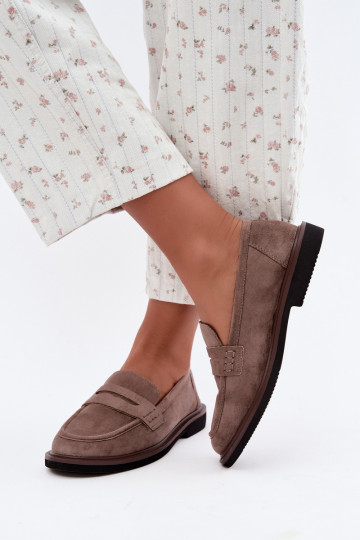 Dames mocassins van suede in zandkleur Vinceza 62335