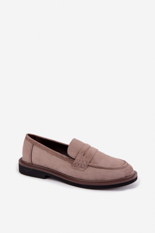 Dames mocassins van suede in zandkleur Vinceza 62335