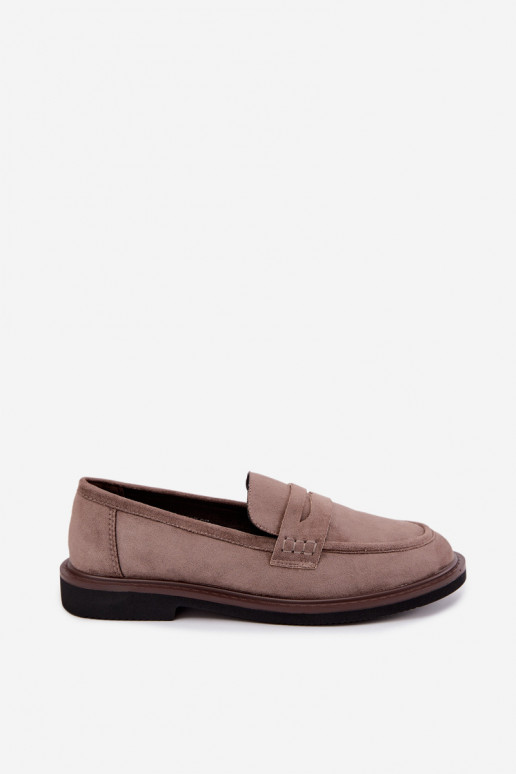 Dames mocassins van suede in zandkleur Vinceza 62335