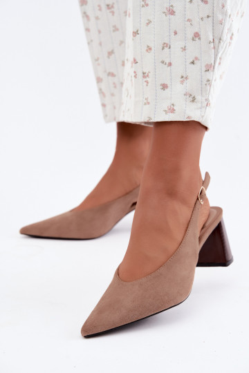 Chaussures à talons avec talon ouvert couleur sable Sorenia 2