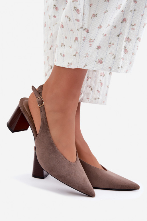 Chaussures à talons avec talon ouvert couleur argile Sorenia