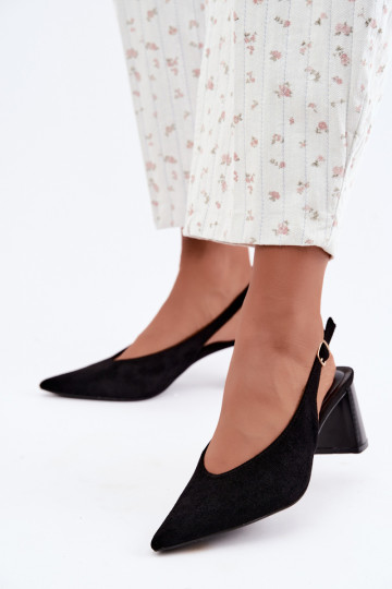 Schuhe mit offenem Absatz in schwarzer Sorenia 2