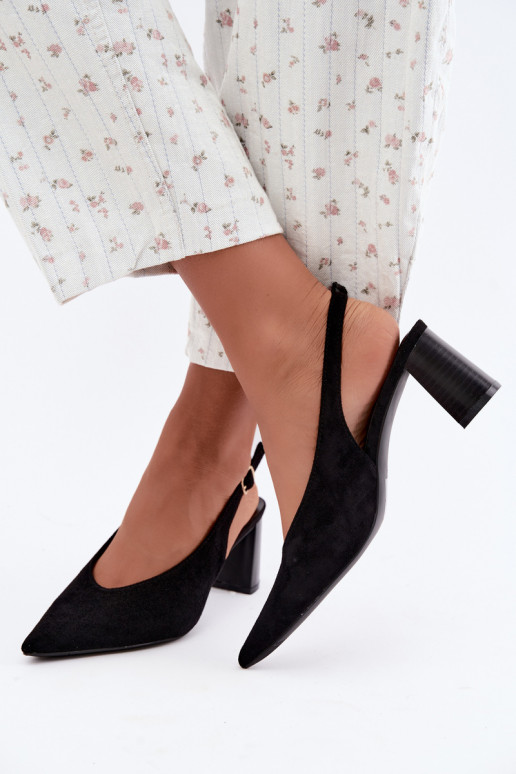 Chaussures à talons avec talon ouvert couleur noire Sorenia