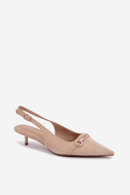 Chaussures à talons avec talon bas couleur sable Caylo