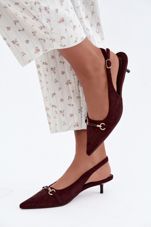 Chaussures à talons avec talon bas couleur bordeaux Caylo